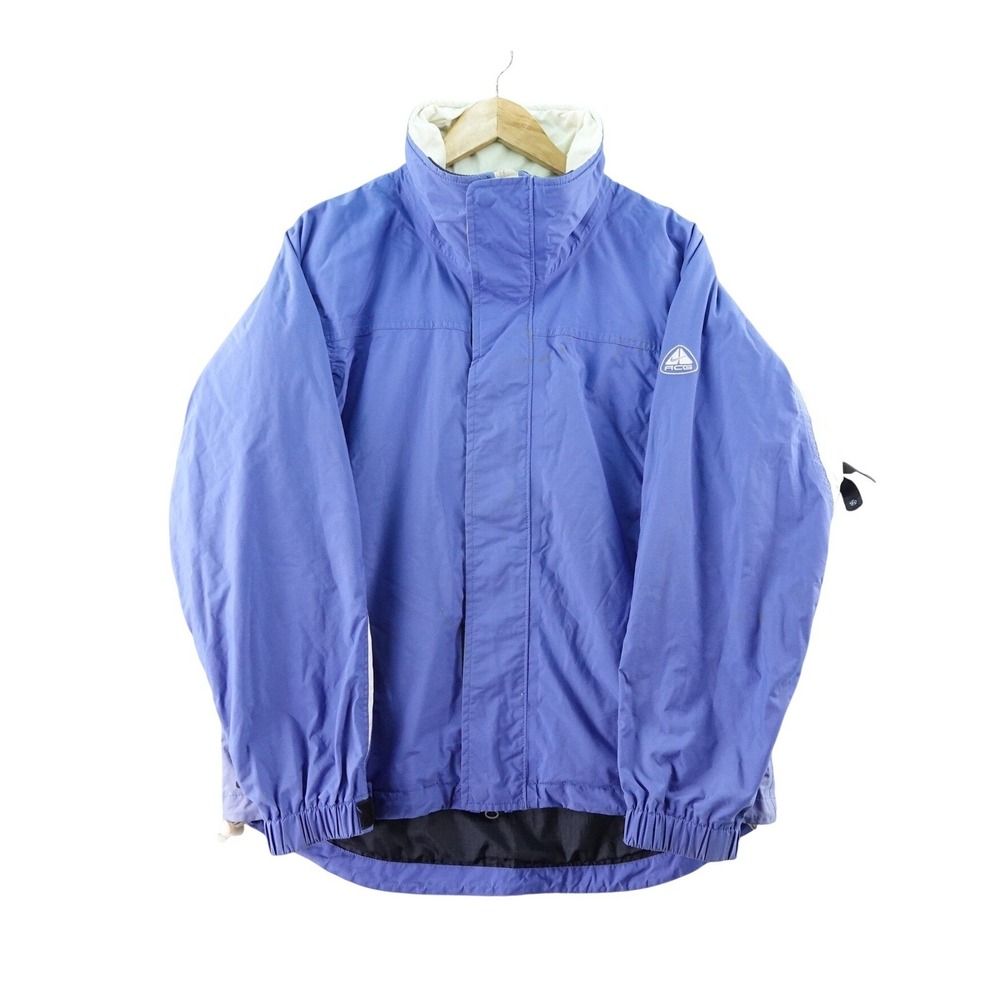 Nike ACG Kids M8-10 Outer Layer Jacket Purple White Full Zip Lightweight 3-Layer
